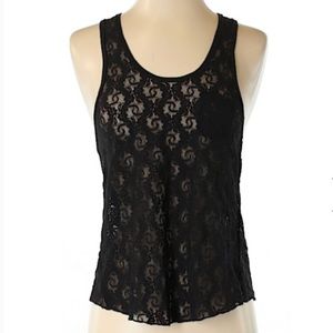 Free people lace tank w/ purple snap back